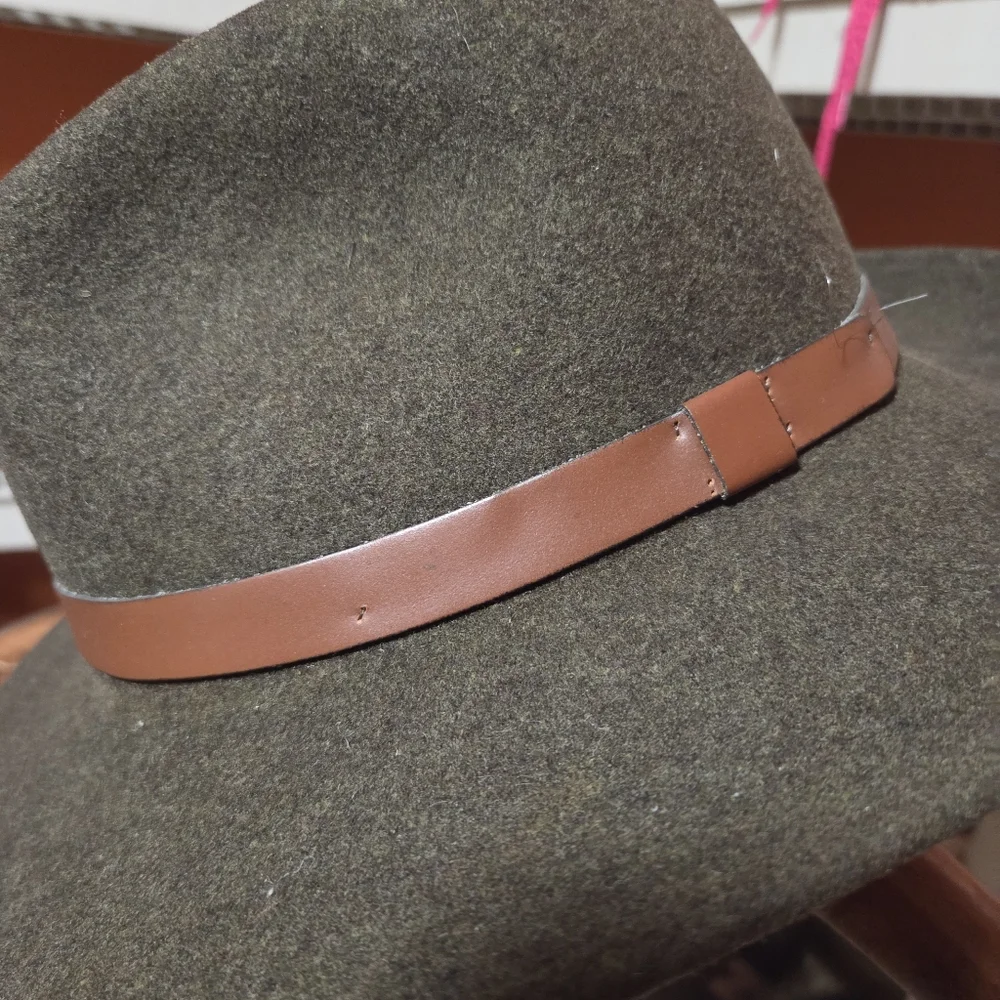Pendleton Vintage Wool Fedora Indiana Jones Hat Leather Trim Size Small - Picture 5 of 9